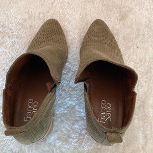 Franco Sarto green suede booties